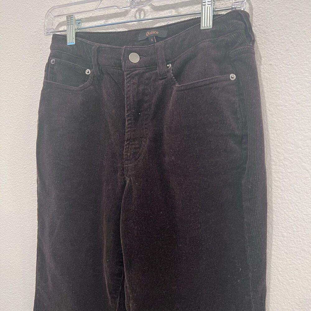 Quince Women’s Organic Stretch Corduroy Straight Leg Pants 2 Preppy Academia - Picture 3 of 10